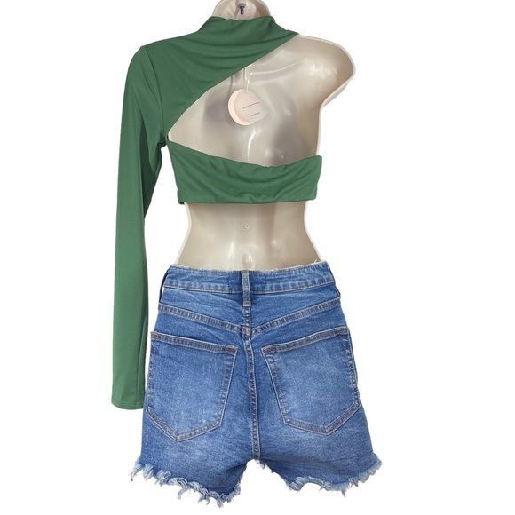 Camila Coelho | NEW Blake Asymmetrical Crop Top in Basil Green Size XS - Picture 5 of 9